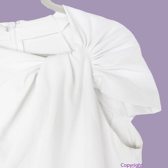 NEW Eloquii white Twisted Shoulder Sheath Dress, 24 - Picture 5 of 12